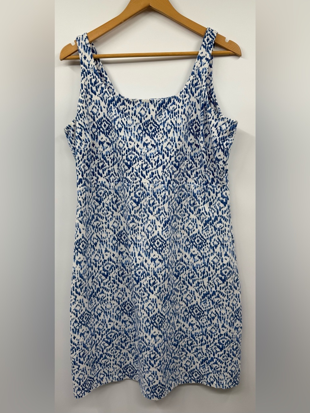 Tommy Bahama Sundress LG Navy Blue White Ikat Nautical Coastal Beachy Vacation